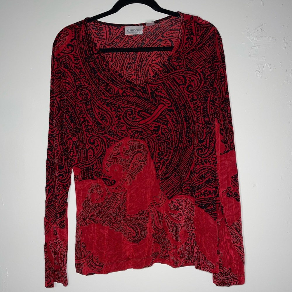 Chico’s Travelers Paisley Long Sleeve.